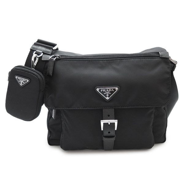 pradashoulder Prada Shoulder Bag Re Nylon Saffiano Black