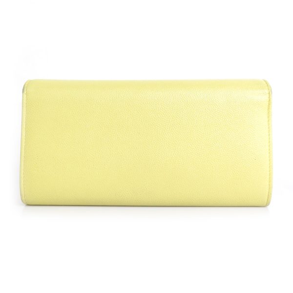 r9578a 1 CHANEL long wallet here mark caviar skin yellow