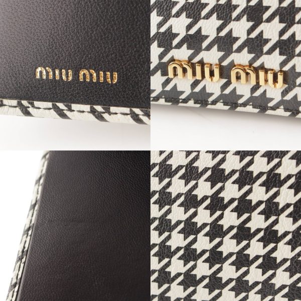 re miu fo w 00037 6 Miu Miu PIED DE POULE Houndstooth Wallet Black