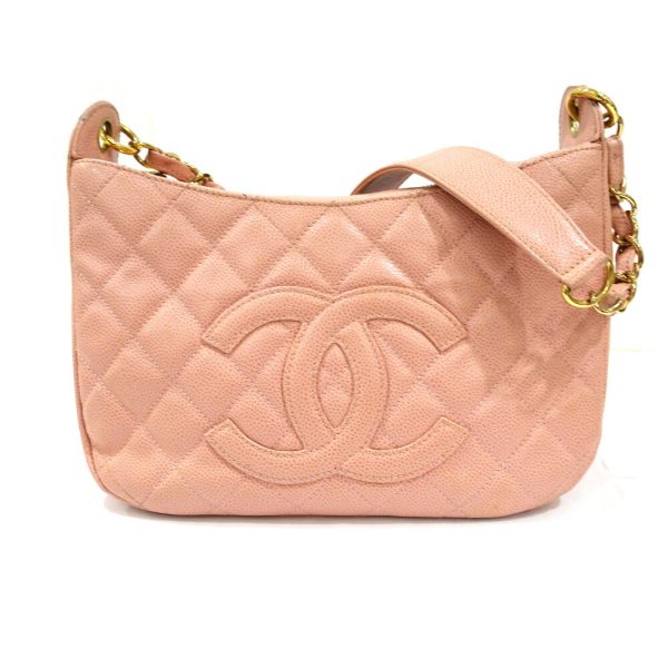 s2311 05 508525tn Chanel Matelasse Chain Shoulder Bag Caviar Skin Pink Coco Mark A20993