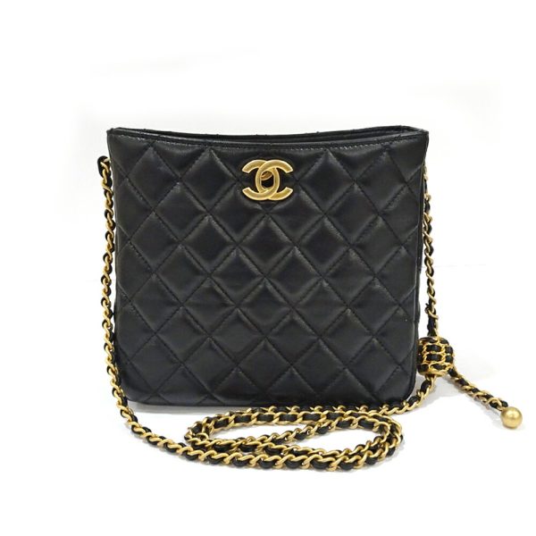 s2401 06 500065ym Chanel Chain Shoulder Bag Black Matelasse Ball Black Lambskin Bag