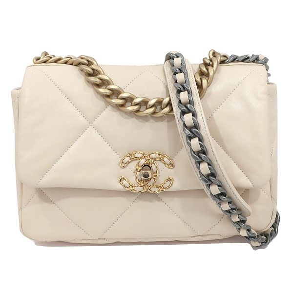 s2402 06 500586ik Chanel Chain Shoulder Bag Matelasse Lambskin Beige