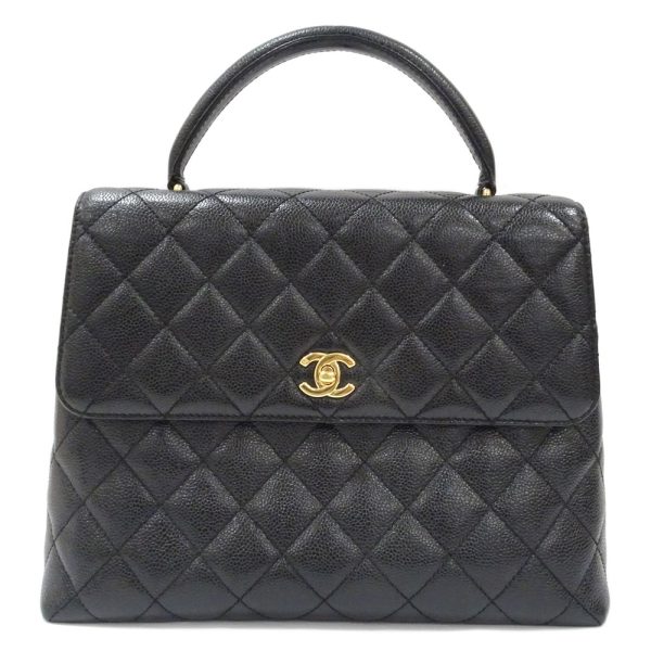 s2402 06 500802ti Chanel Matelasse Top Handbag A12397 Caviar Skin Black Grained Calfskin Bag