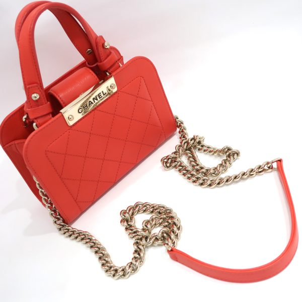 s2403 06 501247ik 02 Chanel Bag Matelasse A93731 Chain Shoulder Calfskin Plate Red2WAY Bag