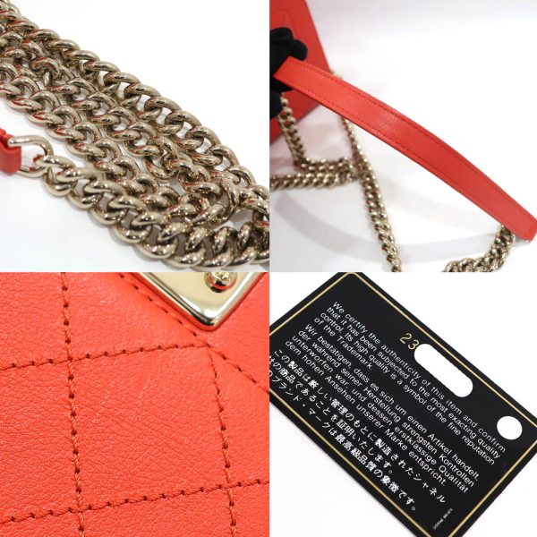 s2403 06 501247ik 09 Chanel Bag Matelasse A93731 Chain Shoulder Calfskin Plate Red2WAY Bag