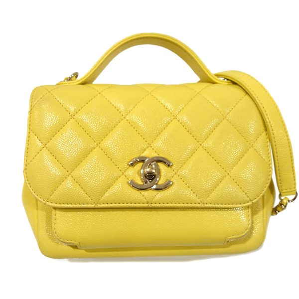 s2403 06 501938tn Chanel Chain Shoulder Bag Matelasse Yellow Caviar Skin Turnlock Coco Mark A93607