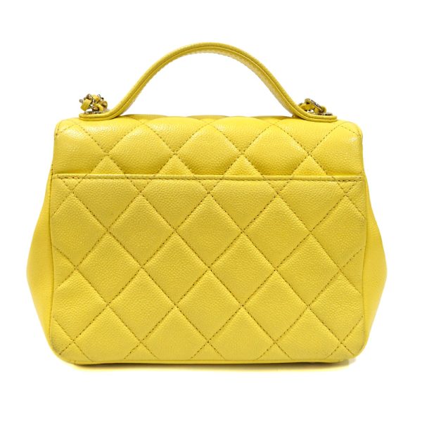 s2403 06 501938tn 01 Chanel Chain Shoulder Bag Matelasse Yellow Caviar Skin Turnlock Coco Mark A93607