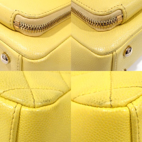 s2403 06 501938tn 04 Chanel Chain Shoulder Bag Matelasse Yellow Caviar Skin Turnlock Coco Mark A93607