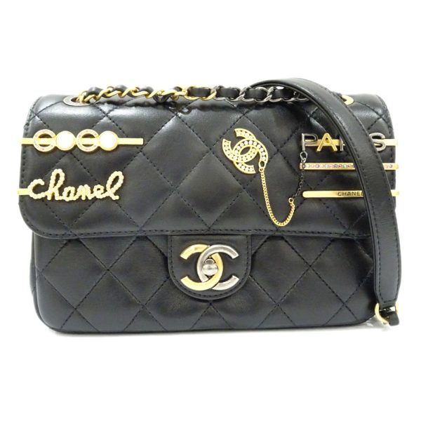 s2404 05hi0295ti Chanel Small Flap Chain Bag Black Lambskin Shoulder Bag