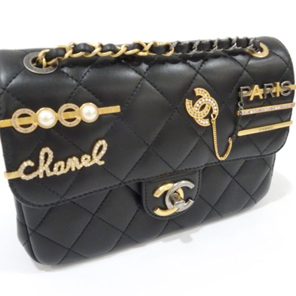 s2404 05hi0295ti 01 Chanel Small Flap Chain Bag Black Lambskin Shoulder Bag