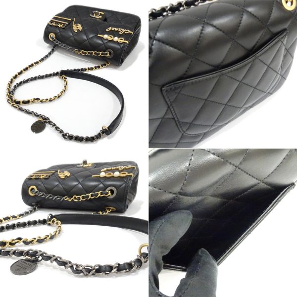 s2404 05hi0295ti 06 Chanel Small Flap Chain Bag Black Lambskin Shoulder Bag