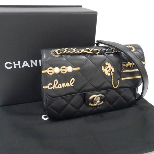 s2404 05hi0295ti 09 Chanel Small Flap Chain Bag Black Lambskin Shoulder Bag