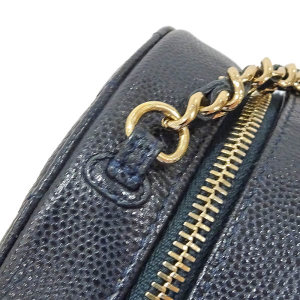 s2404 06 502518ym 08 Chanel Chain Bag Mini Blue Matelasse Calfskin Caviar Black