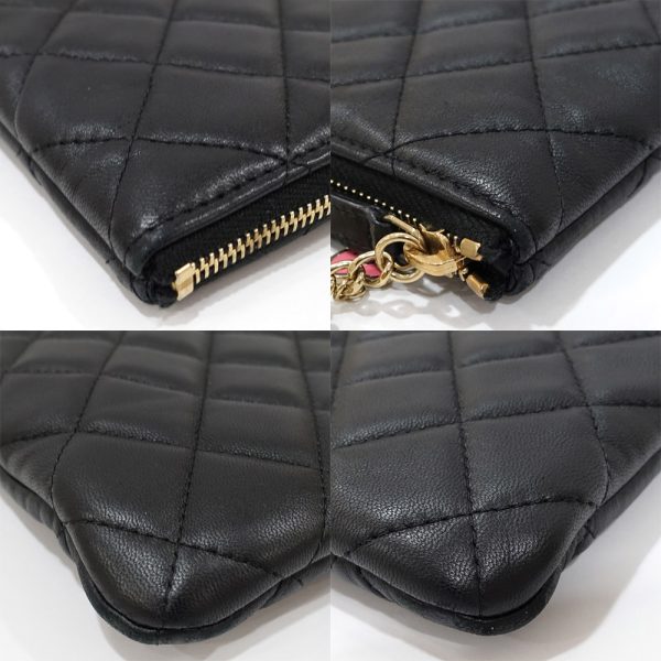 s2405 06 502925ti 07 Chanel Matelasse Cocomark Clutch Lambskin Black