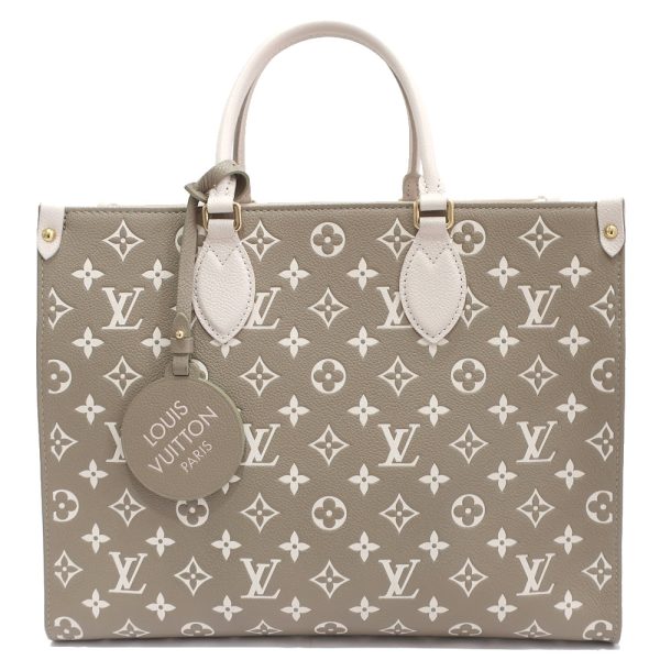 s2405 06 503048mk Louis Vuitton On the Go MM Monogram M46060 KhakiBeige Tote Bag BoBag