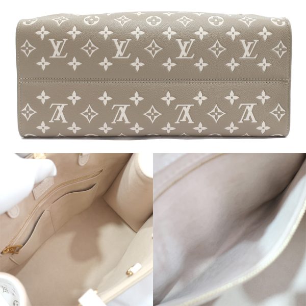 s2405 06 503048mk 05 Louis Vuitton On the Go MM Monogram M46060 KhakiBeige Tote Bag BoBag