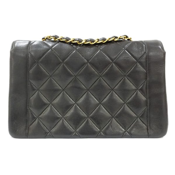 s2406 06 504028ti 02 Chanel Diana Matelasse Chain Shoulder Bag A01165 Black Lambskin Shoulder Bag