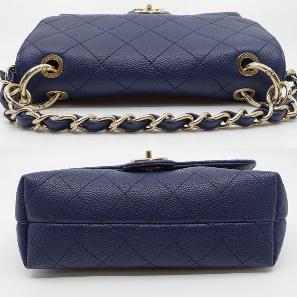 s2406 06 504090sz 03 Chanel Caviar Skin Matelasse Chain Shoulder Bag Blue