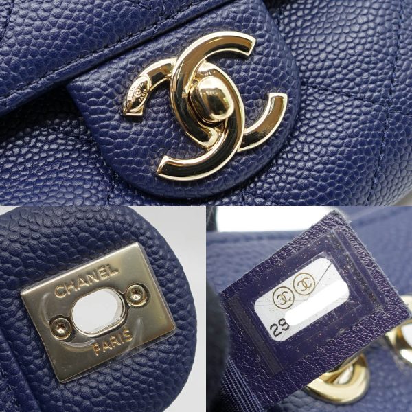 s2406 06 504090sz 06 Chanel Caviar Skin Matelasse Chain Shoulder Bag Blue