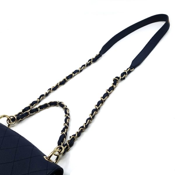 s2406 06 504090sz 08 Chanel Caviar Skin Matelasse Chain Shoulder Bag Blue