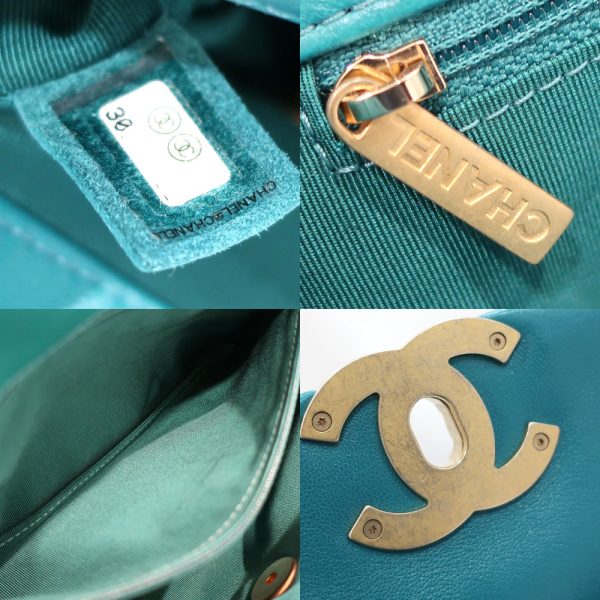 s2406 06 504376ik 07 Chanel Chain Bag Matelasse Lambskin Green Bag