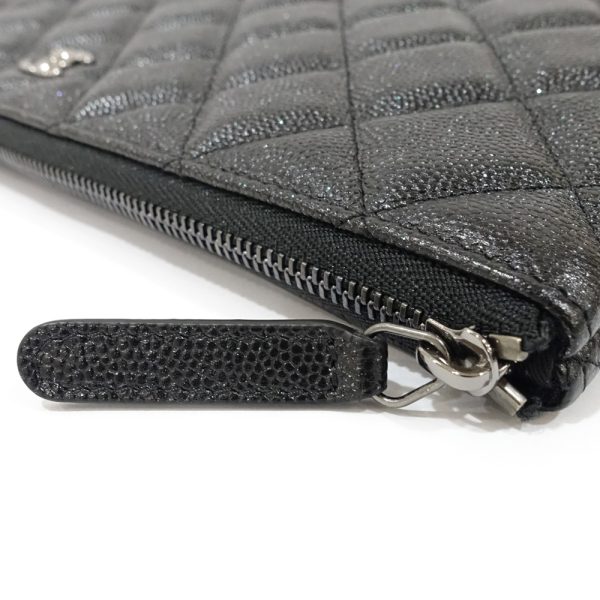 s2407 06 504611ti 01 Chanel Matelasse Cocomark Clutch Calf Caviar Skin Black