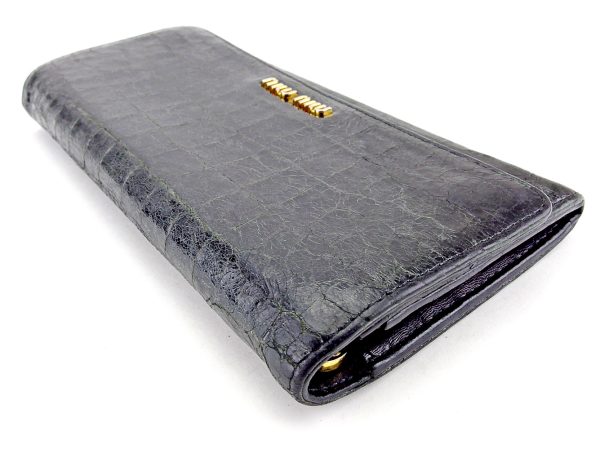 s820 3 Miu Miu Long Wallet Crocodile Black T15068S