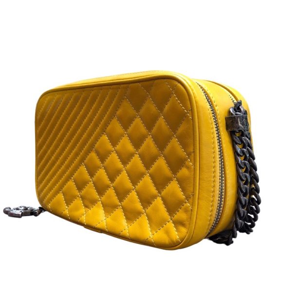 s 10002632 0 CHANEL Camera Chain Yellow Calfskin Shoulder Bag