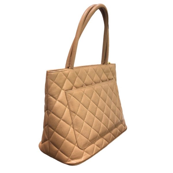 s 9978055 0 CHANEL Tote Beige Caviar Skin Handbag