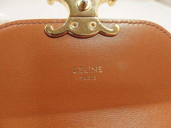 sad205627021 9 Celine Small Wallet Triomphe White Tan