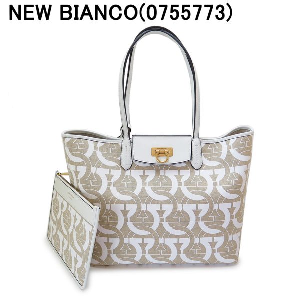 sf21i012 9 Ferragamo Gancini Monogram Tote Bag Bicolor