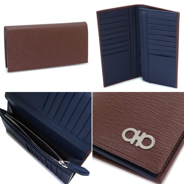 sf66a069 8 Ferragamo Double Gancini BifFlap Long Wallet