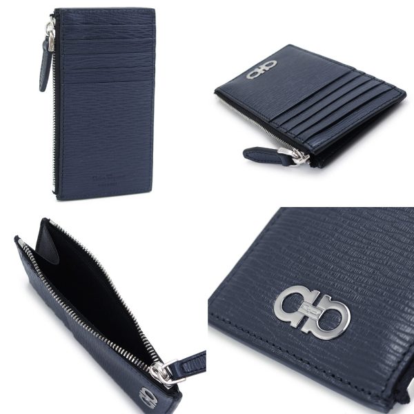 sfcardcase 4 Ferragamo Double Gancini Card Case Black