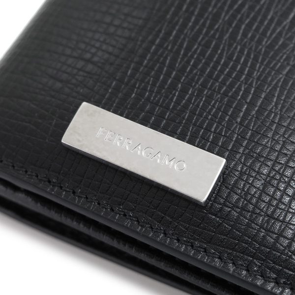 sfmenslongwallet 5 Salvatore Ferragamo Long Wallet Plate Nero Black