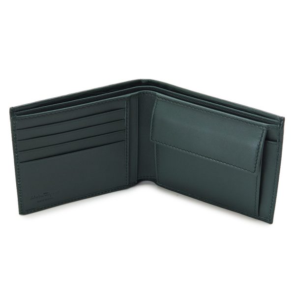 sfsmwallet 3 Ferragamo Double Gancini Wallet Green