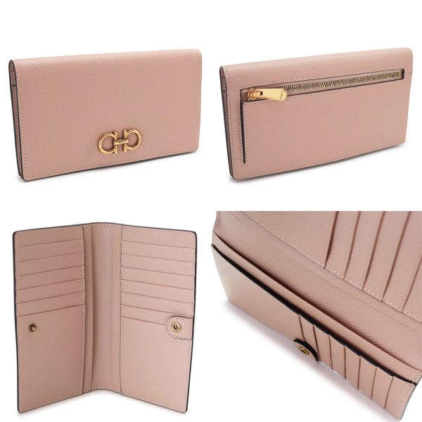 sfwomenlongwallet 11 Ferragamo Gancini Continental Wallet Leather