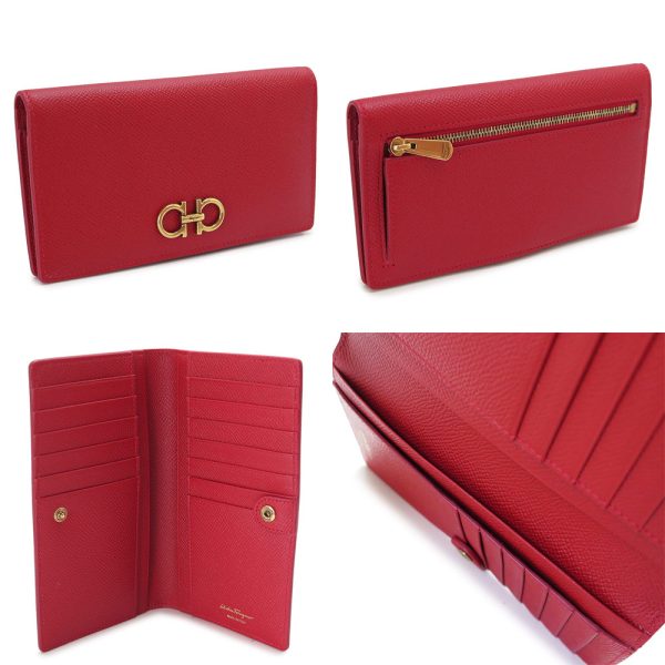 sfwomenlongwallet 9 Ferragamo Gancini Continental Wallet Leather