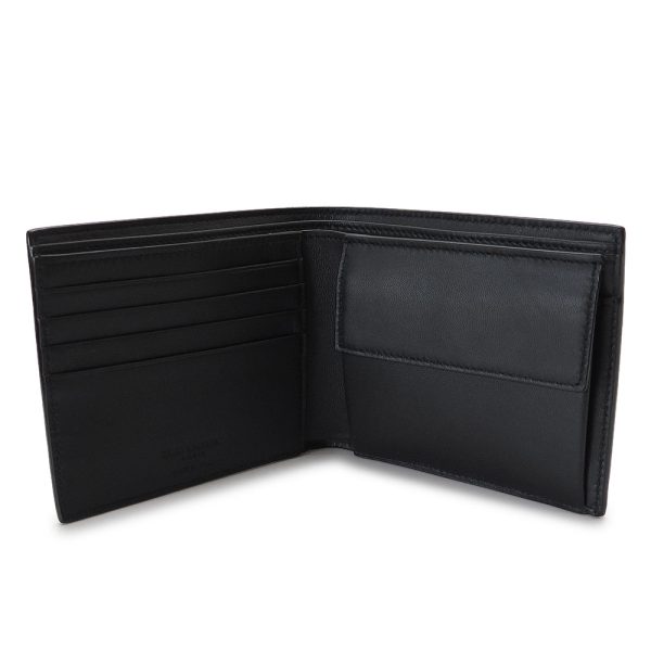 slmenswallet 4 Saint Laurent Bi FWallet Crocodile Black