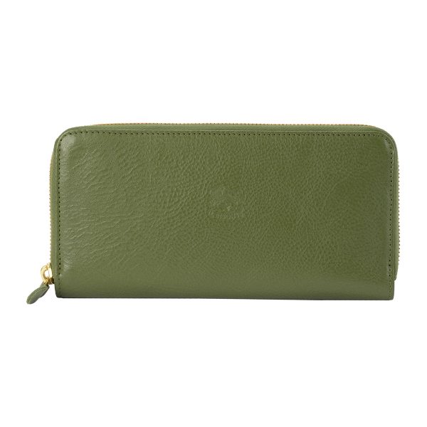 szw046pv0001gr631 1 IL BISONTE Vacchetta long wallet Green