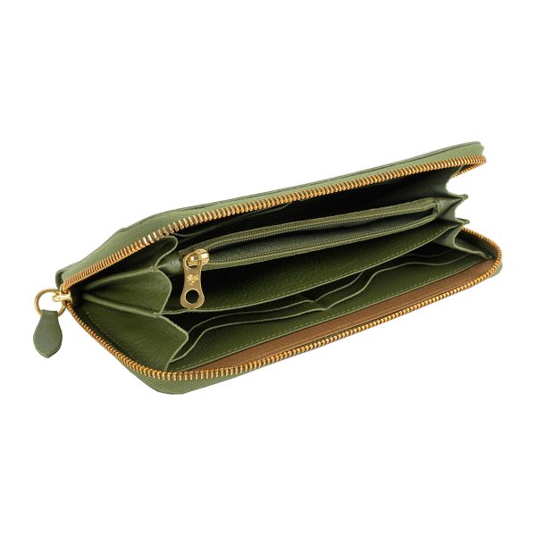 szw046pv0001gr631 4 IL BISONTE Vacchetta long wallet Green