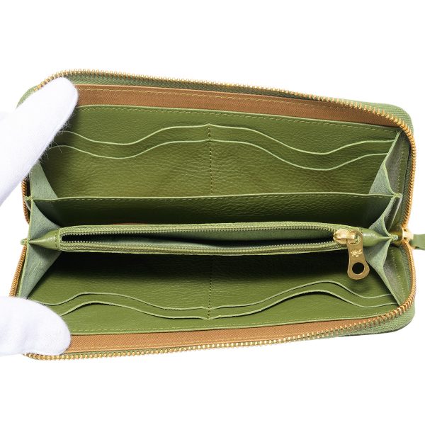 szw046pv0001gr631 5 IL BISONTE Vacchetta long wallet Green