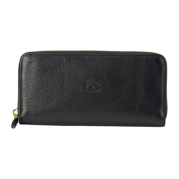 szw046pv0005bk104 1 IL BISONTE Vacchetta long wallet Black