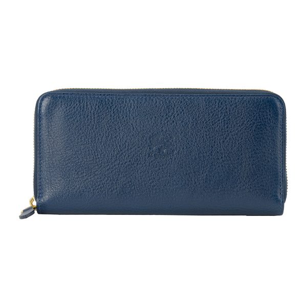 szw046pv0005bl098 1 IL BISONTE Vacchetta long wallet Blue