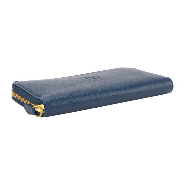 szw046pv0005bl098 3 IL BISONTE Vacchetta long wallet Blue