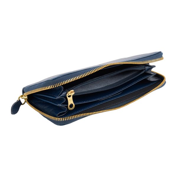 szw046pv0005bl098 4 IL BISONTE Vacchetta long wallet Blue