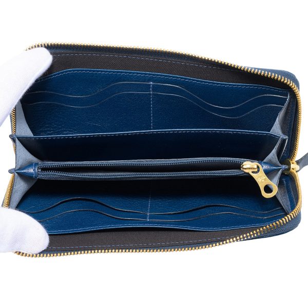 szw046pv0005bl098 5 IL BISONTE Vacchetta long wallet Blue