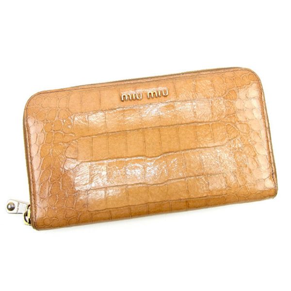 t187 Miu Miu long wallet crocodile beige T187