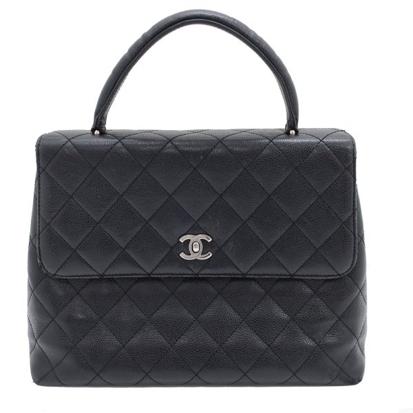 t2309 05 005132kh Chanel Handbag Top Handle Matelasse Caviar Skin Black