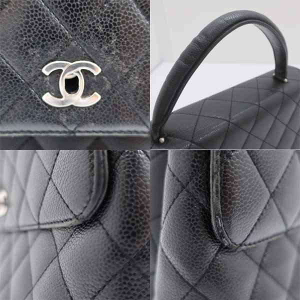 t2309 05 005132kh 06 Chanel Handbag Top Handle Matelasse Caviar Skin Black