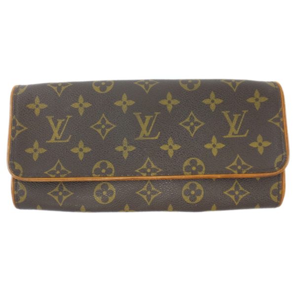 t2401 05 010048kh Louis Vuitton Pochette Twin Monogram Shoulder Strap Brown